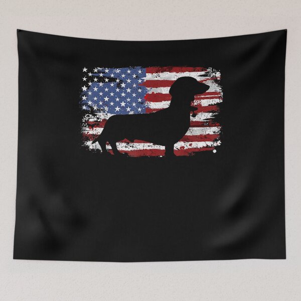 Item preview, Dachshund Weiner Vintage American Flag designed and sold by Boutkimaewab.