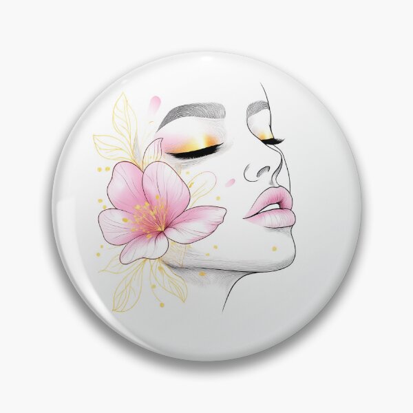 Item preview, Feminine woman's face with flowers designed and sold by TubyShop.