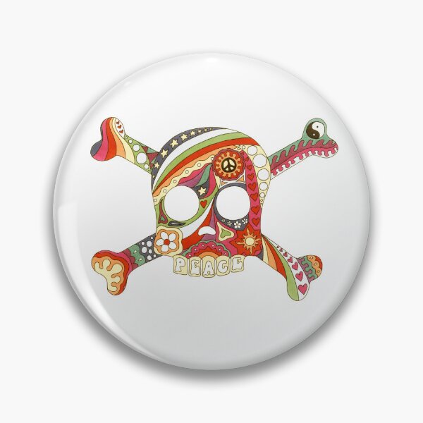Item preview, Vintage Psychedelic Groovy Skull Art White designed and sold by Kellie Espie Art.
