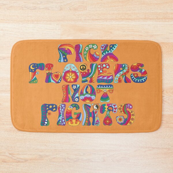 Item preview, Psychedelic Pick Flowers Art Orange– Retro Hippie Rainbow Groovy Peace Design designed and sold by Kellie Espie Art.