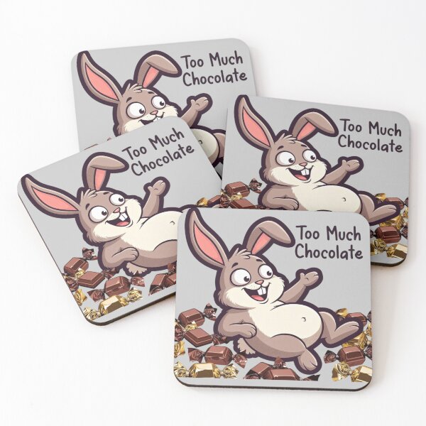 Item preview, Too Much Chocolate Funny Bunny designed and sold by PixelVibe782.