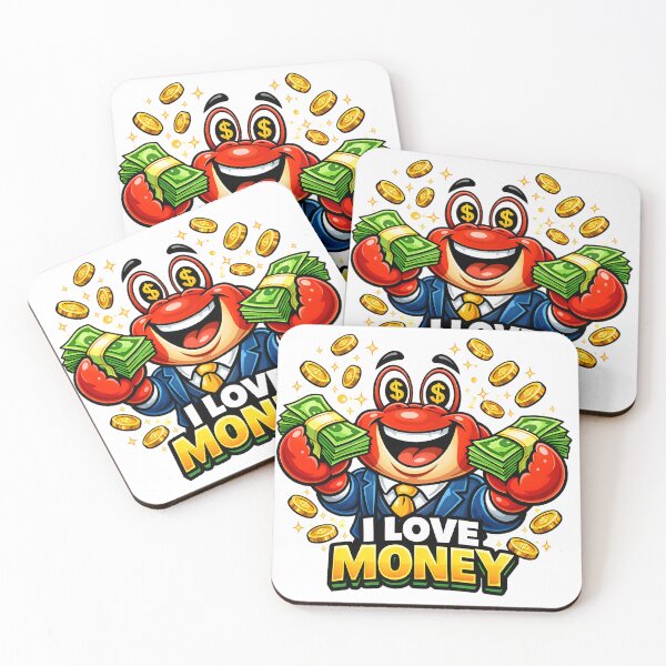 Item preview, I Love Money Funny Crab – Greedy Business Cartoon designed and sold by Dazai_shop⭐⭐⭐⭐⭐.