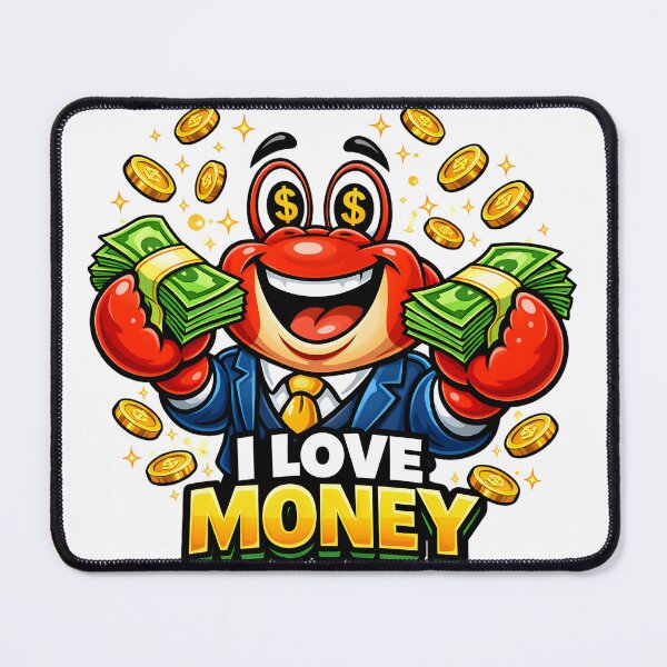 Item preview, I Love Money Funny Crab – Greedy Business Cartoon designed and sold by Dazai_shop⭐⭐⭐⭐⭐.
