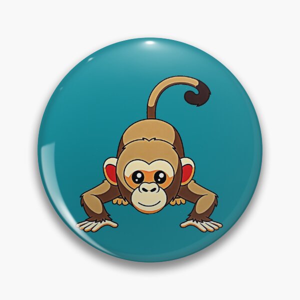 Item preview, Cute Crawling Monkey Sticker – Funny Playful Cartoon Animal Kids Friendly Design designed and sold by zohocreations.