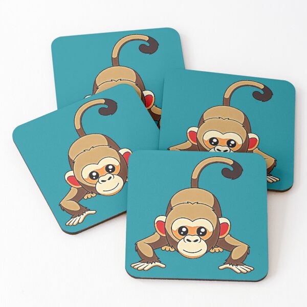 Item preview, Cute Crawling Monkey Sticker – Funny Playful Cartoon Animal Kids Friendly Design designed and sold by zohocreations.