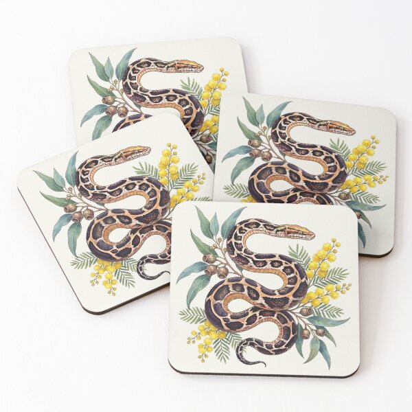 Item preview, Woma Python & Golden Wattle: A Vintage Australian Botanical Study designed and sold by Wennebabs.