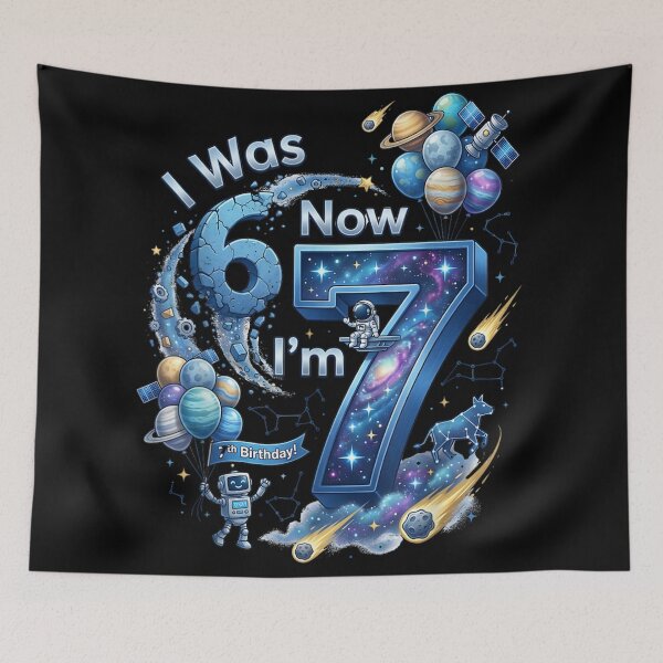 Item preview, Kids 7th Birthday Galaxy Space Astronaut Outer Space Planet Seventh Birthday designed and sold by EricCotanori.