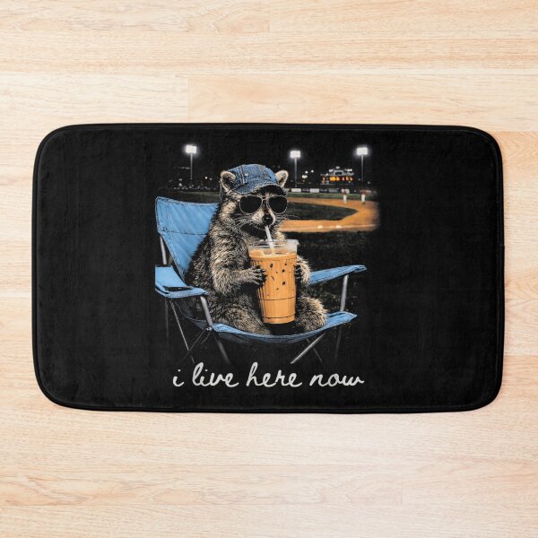 Item preview, Funny Raccoon Drinking Iced Coffee At Baseball Stadium I Live Here Now designed and sold by EricCotanori.