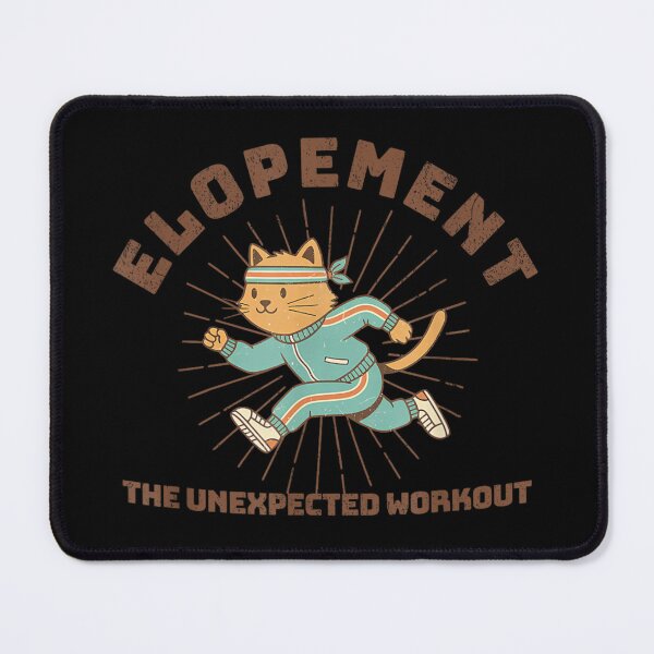 Item preview, Funny Running Cat Elopement The Unexpected Workout Retro Fitness Gym Humor designed and sold by EricCotanori.