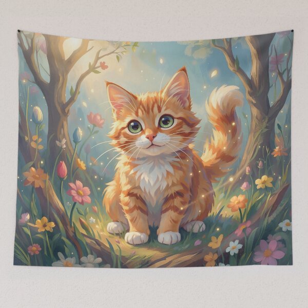 Item preview, Cute cat in a meadow designed and sold by Marcu Ioachim.