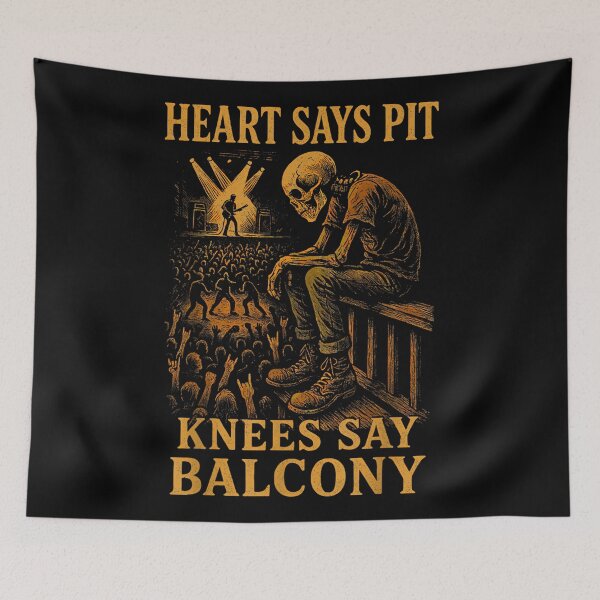 Item preview, Heavy Metal Rock Concert Heart Says Pit Knees Say Balcony designed and sold by AnnUWatts.