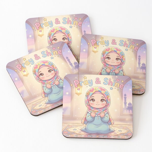 Item preview, Pray & Shine – Cute Muslim Girl Illustration designed and sold by Hustle DNA Studio.