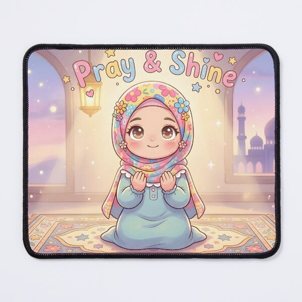 Item preview, Pray & Shine – Cute Muslim Girl Illustration designed and sold by Hustle DNA Studio.