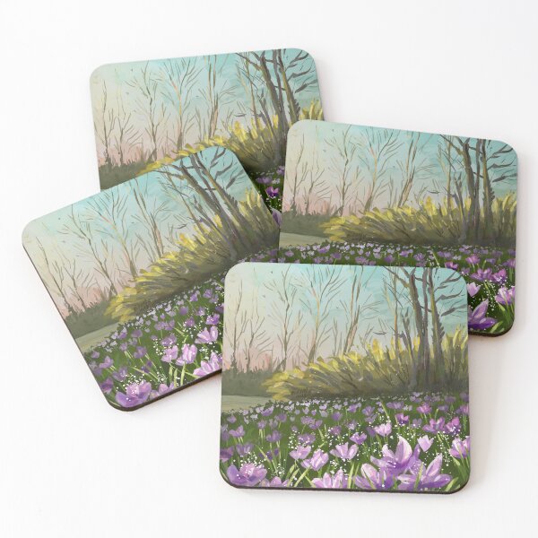Item preview, Sunlit Crocus Flower Field - Wildflower Meadow designed and sold by rnmarts.