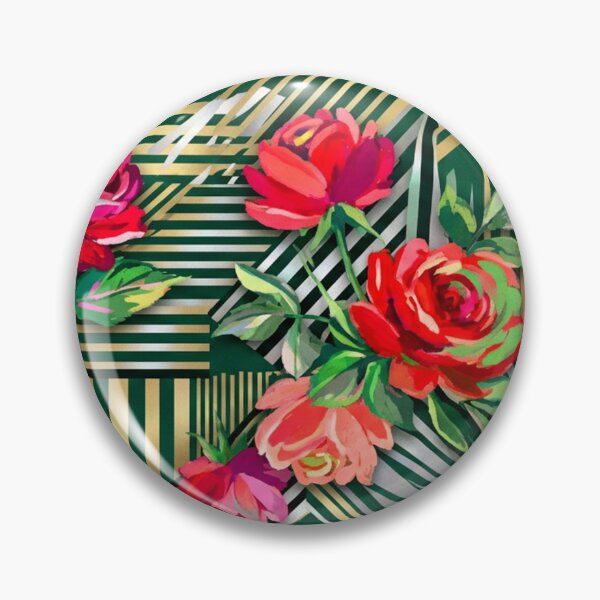 Item preview, A vibrant floral pattern with roses and geometric shapes designed and sold by Creative88Art.