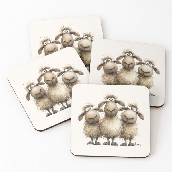 Item preview, Gorgeous Valais Sheep ' Smudge, Snowball & Fuzz ’ BY SHiRLeY MacARTHuR designed and sold by Shirley MacArthur Art.