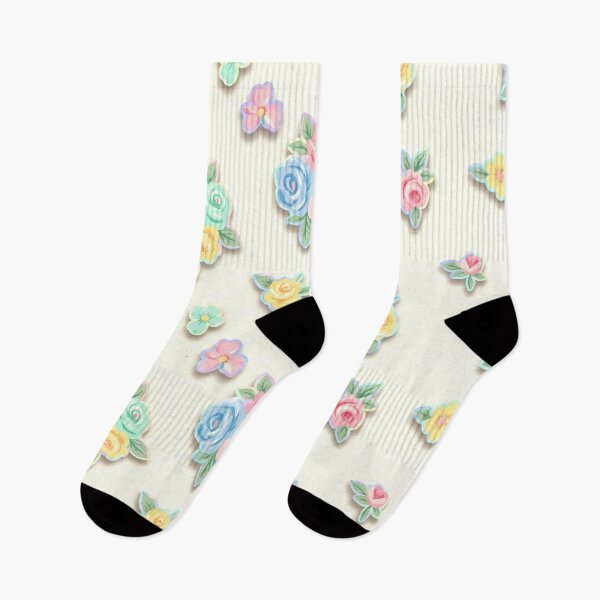 Item preview, A colorful floral pattern with roses and leaves on a cream background designed and sold by Creative88Art.