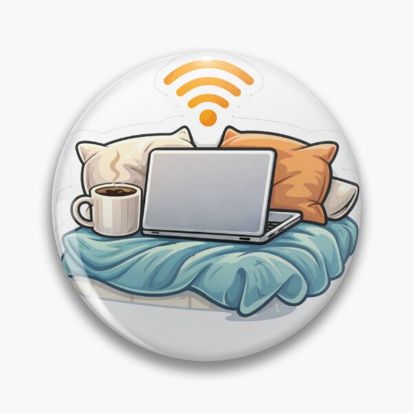 Item preview, Work From Bed Remote Work Laptop Coffee WiFi Lifestyle designed and sold by ZYNORAworld.