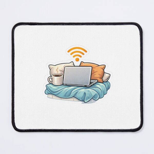 Item preview, Work From Bed Remote Work Laptop Coffee WiFi Lifestyle designed and sold by ZYNORAworld.