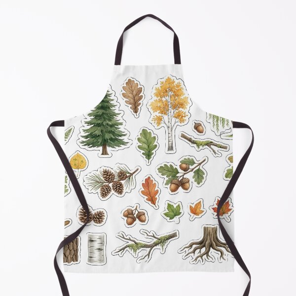 Item preview, Forest Floor Botanical Sticker Sheet - Watercolor Trees, Leaves, Pinecones, & Acorns designed and sold by KINGSMILESTORE.