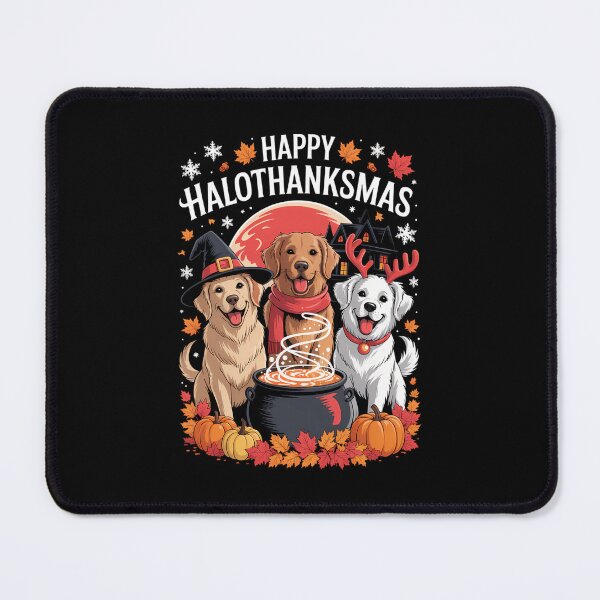 Item preview, Golden Retriever Happy Hallothanksmas Halloween Thanksgiving designed and sold by PunkNation-Arts.