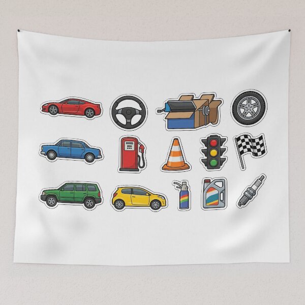 Item preview, Cars Icon Sticker Pack - Generic Automotive Designs designed and sold by KINGSMILESTORE.