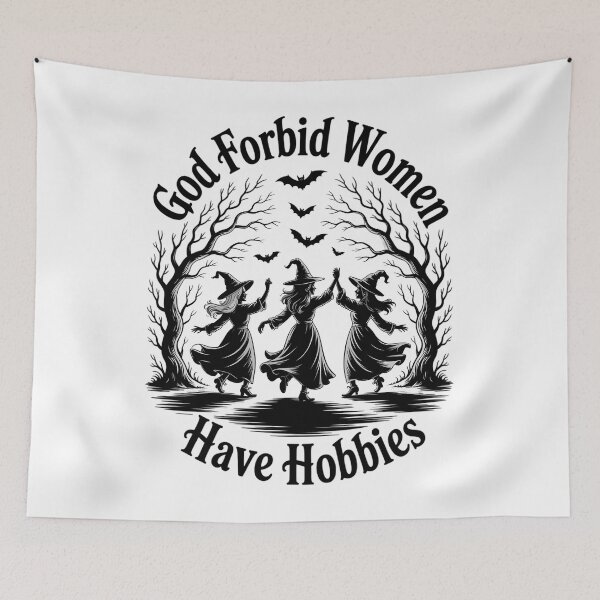 Item preview, God Forbid Have Hobbies Witch Halloween Spooky Season Fall For Her Sarcastic designed and sold by PunkNation-Arts.