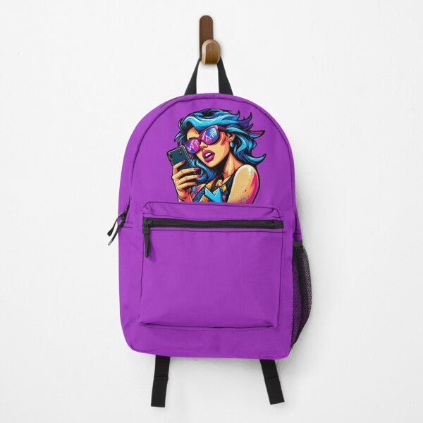 Item preview, WTAF Pop Art Graffiti Girl in Sunglasses Looking at Her Smart Phone Attitude Sarcasm Funny Neon LGBTQIA Feminist Snarky Humor designed and sold by pillarofme.