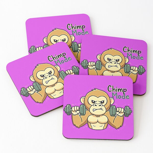 Item preview, Chimp Mode Activated | Muscular Gym Monkey Lifting Weights Sticker designed and sold by zohocreations.