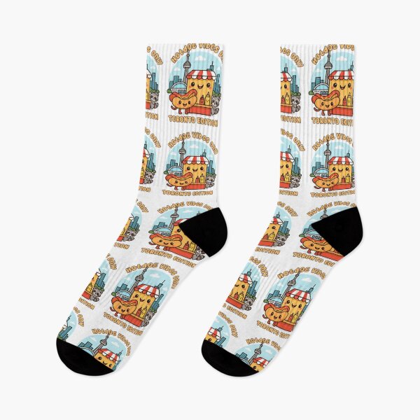 Item preview, Hotdog Vibes Only – Toronto Edition | Cute Street Food Cartoon with CN Tower & Skyline designed and sold by Globalcitytees.