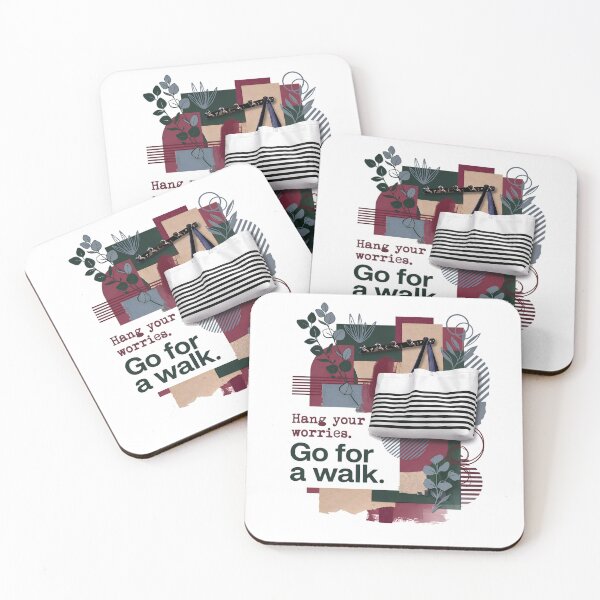 Item preview, Hang Your Worries Go for a Walk Typography Collage designed and sold by OBL Stories.