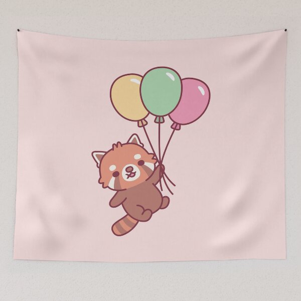 Item preview, Cute Red Panda And Balloons designed and sold by rustydoodle.