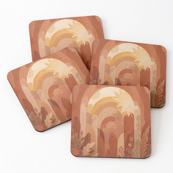 Item preview, Boho Abstract Arch Landscape – Warm Earth Tone Nature Art designed and sold by myforestfog.