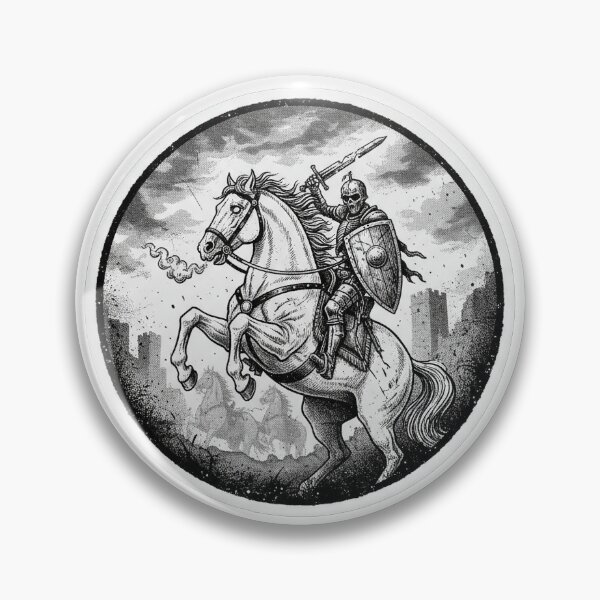 Item preview, Skeleton Knight Riding Horse Medieval Warrior Battle Sticker designed and sold by Darkness Hole.