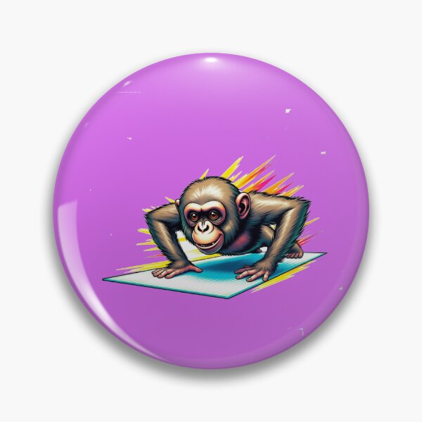 Item preview, Fitness Chimp Push-Up - Retro Pop Art Gym Monkey Sticker designed and sold by zohocreations.