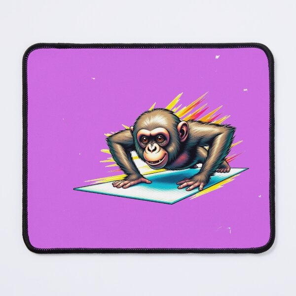 Item preview, Fitness Chimp Push-Up - Retro Pop Art Gym Monkey Sticker designed and sold by zohocreations.