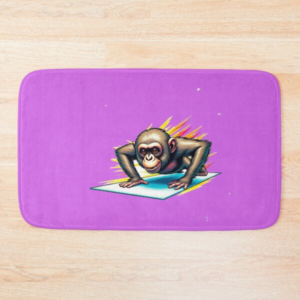 Item preview, Fitness Chimp Push-Up - Retro Pop Art Gym Monkey Sticker designed and sold by zohocreations.