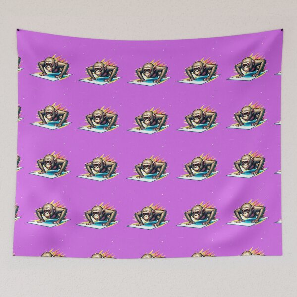 Item preview, Fitness Chimp Push-Up - Retro Pop Art Gym Monkey Sticker designed and sold by zohocreations.