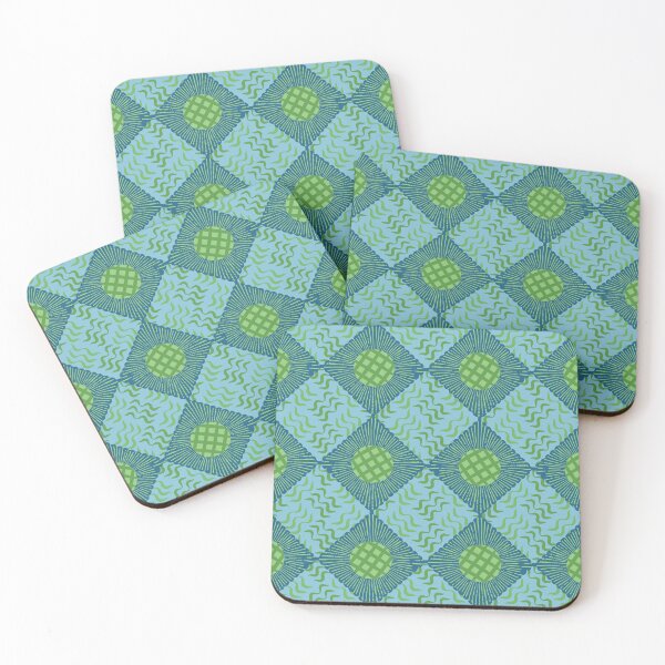 Item preview, Diamond Plaid Sunflowers and Grassy Weaves Print - Pond Life designed and sold by Daniel Bevis Design.