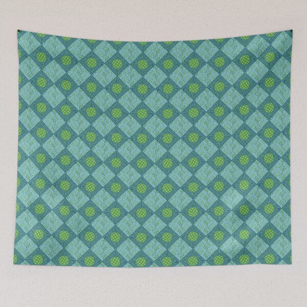 Item preview, Diamond Plaid Sunflowers and Grassy Weaves Print - Pond Life designed and sold by Daniel Bevis Design.