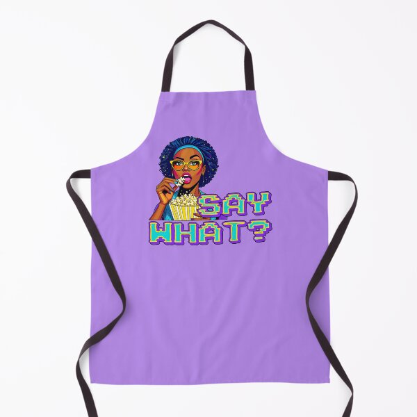 Item preview, Say What? African American Woman With Glasses Eating Popcorn With Eyebrow Raised Snarky Funny Humor Pop Art Neon Sarcastic LGBTQIA Feminist Sassy Retro 90s Kid designed and sold by pillarofme.