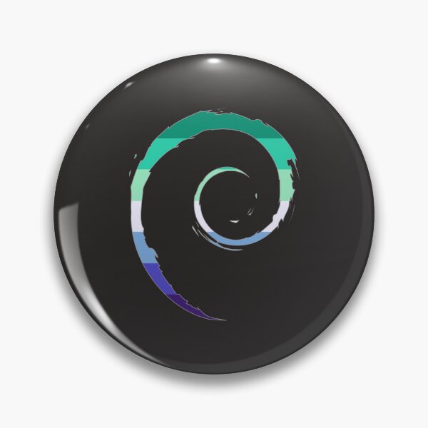 Item preview, Debian Linux Striped Sticker – Minimal Gradient Tech Design designed and sold by PenguinPowered.