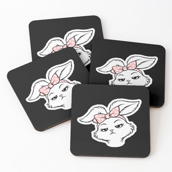 Item preview, Cute Bunny Sticker – Sassy Rabbit Head with Pink Bow, Funny Aesthetic Animal Sticker, Kawaii Bunny Face  designed and sold by VibeOffline Studio.