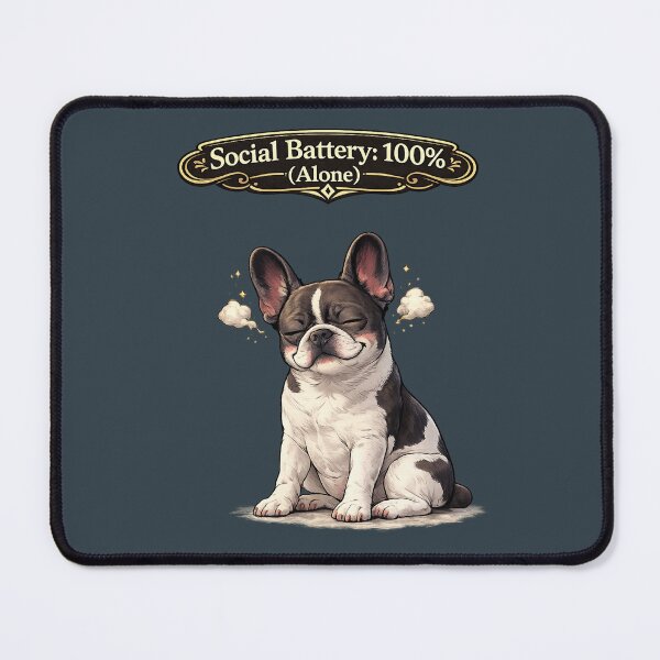 Item preview, Social Battery 100% Alone French Bulldog – Introvert Funny Dog Sticker designed and sold by Frenchie Fever.