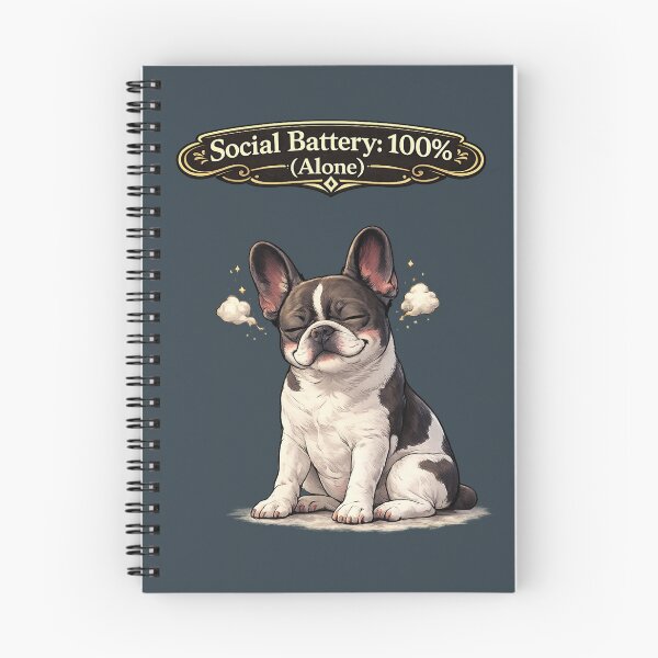 Item preview, Social Battery 100% Alone French Bulldog – Introvert Funny Dog Sticker designed and sold by Frenchie Fever.