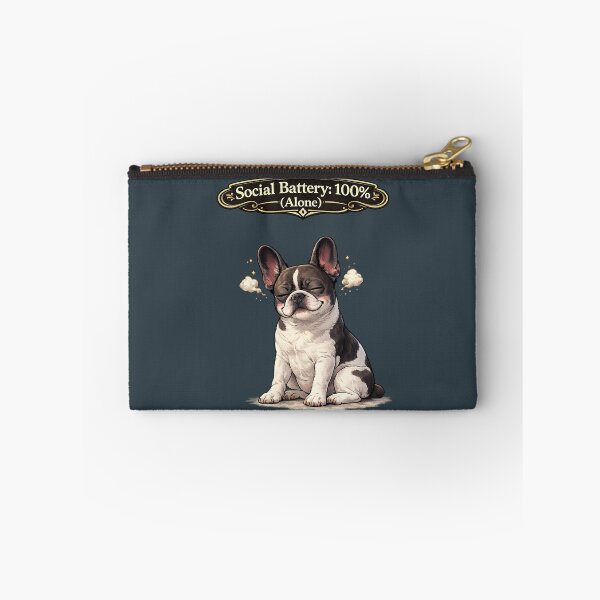 Item preview, Social Battery 100% Alone French Bulldog – Introvert Funny Dog Sticker designed and sold by Frenchie Fever.