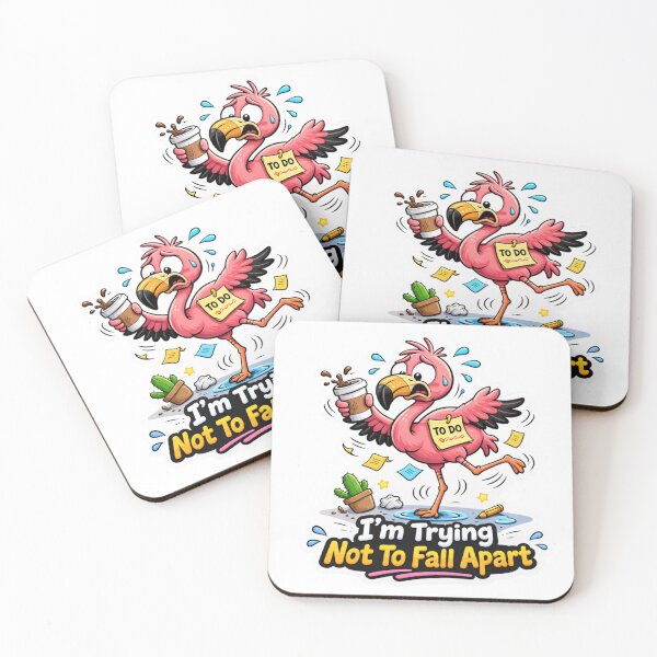 Item preview, Funny Flamingo Anxiety Meme – I’m Trying Not To Fall Apart designed and sold by Gentlestate.