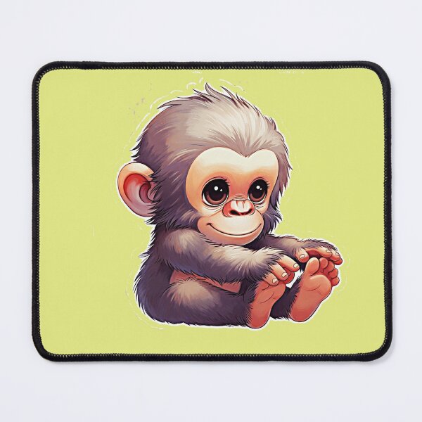 Item preview, Sweet Baby Chimp - Adorable Fluffy Kawaii Monkey Sticker designed and sold by zohocreations.