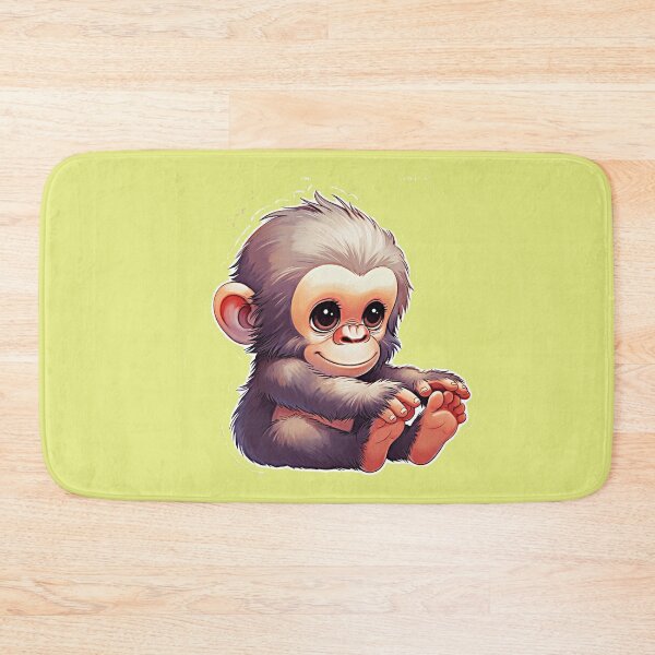 Item preview, Sweet Baby Chimp - Adorable Fluffy Kawaii Monkey Sticker designed and sold by zohocreations.