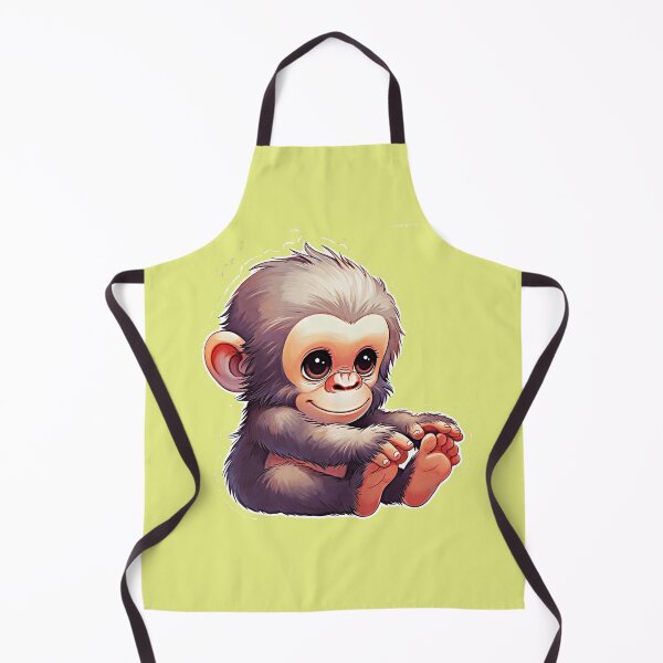 Item preview, Sweet Baby Chimp - Adorable Fluffy Kawaii Monkey Sticker designed and sold by zohocreations.
